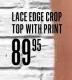 Red Earth Lace Edge Crop Top With Print