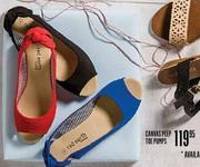 Red Earth Canyas Peep Toe Pumps
