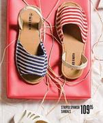 Red Earth Striped Spanish Sandals