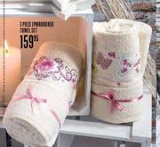 3-Piece Embroidered Towel Set