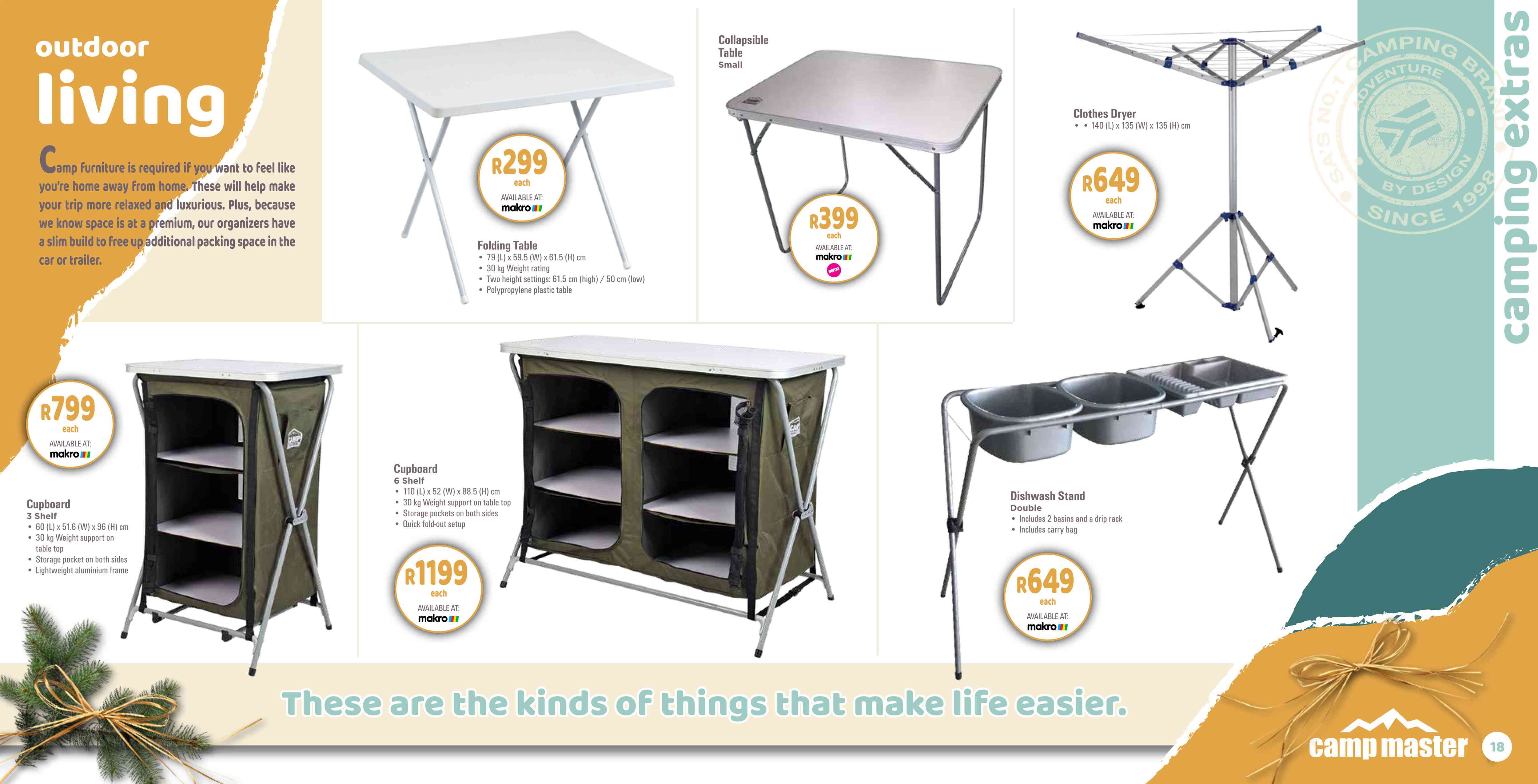 Special [MAKRO] Camp Master Folding Table 79 (L) x 59.5 (W) x 61.5 (H