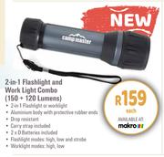 [MAKRO] Camp Master 2 In 1 Flashlight & Work Light Combo [150 + 120 Lumens]-Each