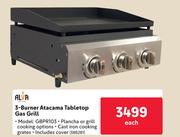Alva 3 Burner Atacama Tabletop Gas Grill GBPR103-Each