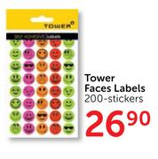 Tower Faces Labels-200 Stickers