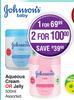 Johnson's Aqueous Cream Or Jelly Assorted-500ml Each