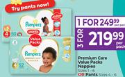 Pampers Premium Care Value Packs Nappies Sizes 1-6 Or Pants Sizes 4-6-For 3