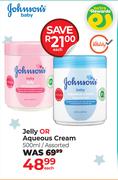 Johnson's Jelly Or Aqueous Cream Assorted-500ml Each
