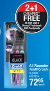 Oral-B All Rounder Toothbrush-3 Per Pack