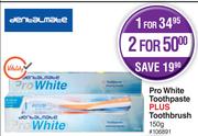 Dentalmate Pro White Toothpaste 150g+ Toothbrush-For 1