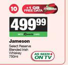 Jameson Select Reserve Blended Irish Whisky-750ml