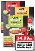 Carbsmart Hearty Veg, Chicken And Herb And Beef And veg Soup-68g Each