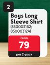 Boys Long Sleeve Shirt-Per 2-Pack