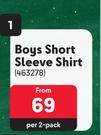 Boys Short Sleeve Shirt 463278-Per 2-Pack
