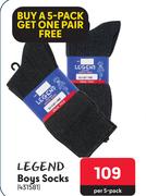 Legends Boys Socks 431581-Per 5-Pack