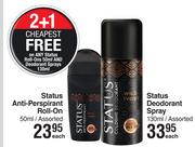 Status Anti-Perspirant Roll-On Assorted-50ml Each