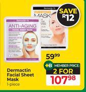 Dermactin Facial Sheet Mask 1 Piece-For 2