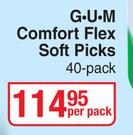 G.U.M Comfort Flex Soft Picks-40's Per Pack