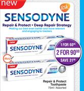Sensodyne Repair & Protect Toothpaste Assorted-For 2 x 75ml 