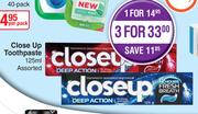 Close Up Toothpaste Assorted-For 1 x 125ml
