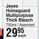 Jeyes Homeguard Multipurpose Thick Bleach Assorted-750ml Each