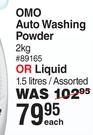 Omo Auto Washing Powder 2kg Or Liquid 1.5Ltr Assorted-Each