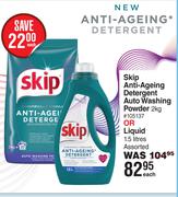 Skip Anti-Ageing Detergent Auto Washing Powder 2kg Or Liquid-1.5ltr Assorted-Each