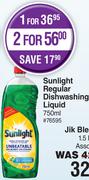 Sunlight Regular Dishwashing Liquid-For 2 x 750ml