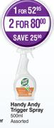 Handy Andy Trigger Spray Assorted-For 2 x 500ml