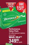 Berocca Performance Value Pack 45 Effervescent Tablets Assorted-Per Pack