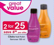 Clicks Nail Polish Remover-2x100ml