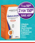 Lifestyle Health Multivitamin & Mineral Supplement Emulsion-200ml