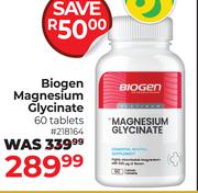 Biogen Magnesium Glycinate 60 Tablets 218164