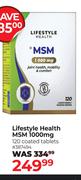 Lifestyle Health MSM 1000mg 120 Coated Tablets 387494