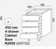 450mm 4-Drawer Cabinet Base (Floor Unit) 609102
