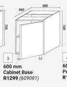600mm Cabinet Base (Floor Unit) 609091