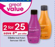 Clicks Nail Polish Remover-2X100ml