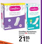 Comfitex Pantyliners Scented Or Unscented (40 Pack)-Per Pack