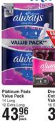 Always Platinum Pads Value Pack (14 Long / 12 Extra Long)-Per Pack