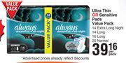 Always Ultra Thin Or Sensitive Pads Value Pack-Per Pack
