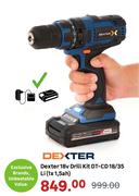 Dexter 18V Drill Kit DT-CD 18/35 Li (1 x 1, 5Ah)