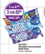 Sta Soft Dilutable Concentrated Refill Pack Assorted-For 3 x 500ml