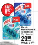 Harpic Fresh Power 6 Toilet Block Assorted-35g Each