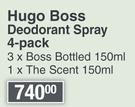 Hugo Boss Deodorant Spray (4 Pack)