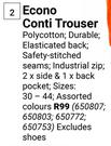 Beck Econo Conti Trouser