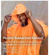 Beck Poncho Rubberised Rainsuit