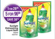 Sunlight Dishwashing Liquid Refill-750ml