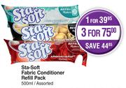 Sta Soft Fabric Conditioner Refill Pack Assorted-500ml