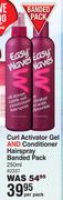 Easy Waves Curl Activation Gel And Conditioner Hairspray Banded Pack 2337-250ml Per Pack
