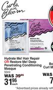 Curls in BloomHydrate Me! Hair Repair Or Restore Me ! Deep Penetrating Conditioning Masque-50ml Each