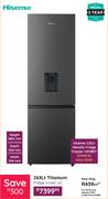 Hisense 223Ltr Metallic Fridge Freezer H310BIT